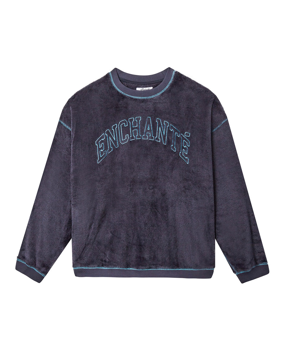 Fuzzy crew neck sweatshirt hotsell